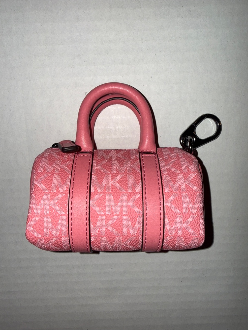 Michael Kors Pink Signature Mini Satchel Keychain Bag Charm - Picture 4 of 5